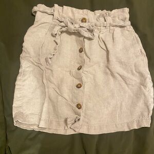 H&M Light Beige Button-Up Mini Skirt
